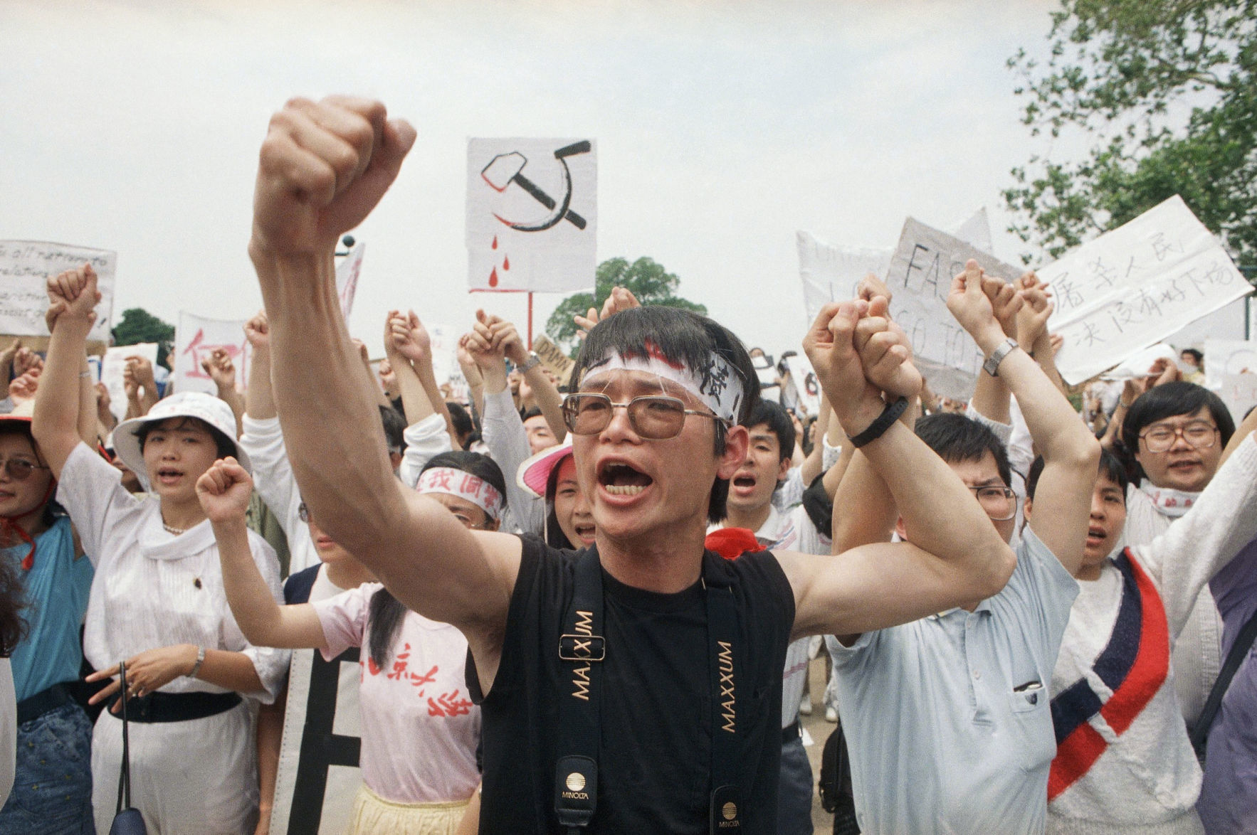 Protests US 1989 Washington DC Chinese Studens Democracy